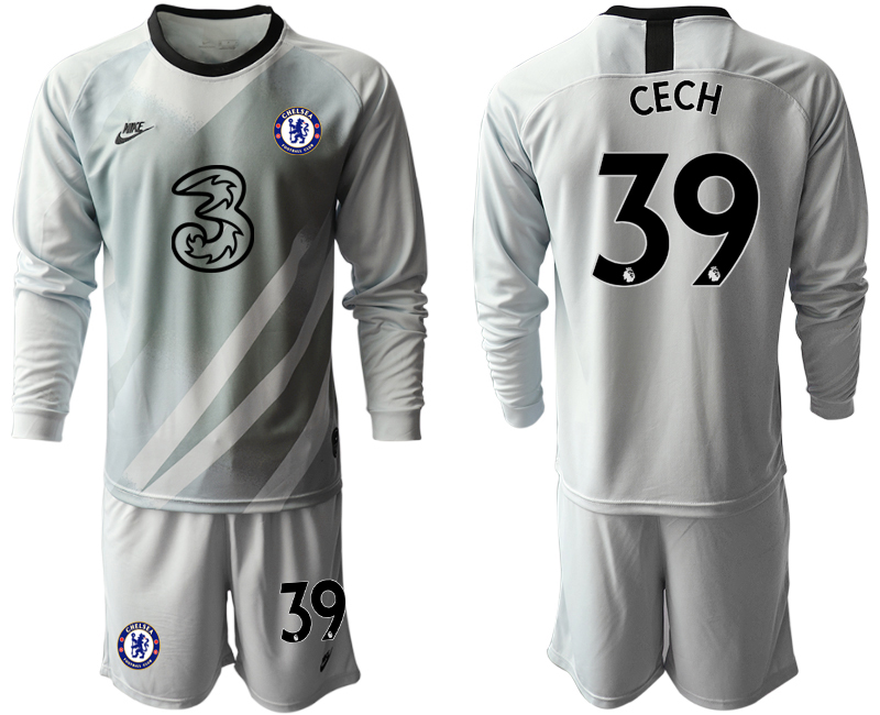 Men 2021 Chelsea gray long sleeve goalkeeper #39 soccer jerseys